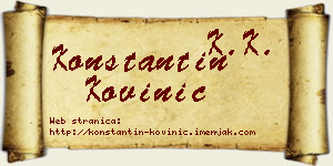 Konstantin Kovinić vizit kartica